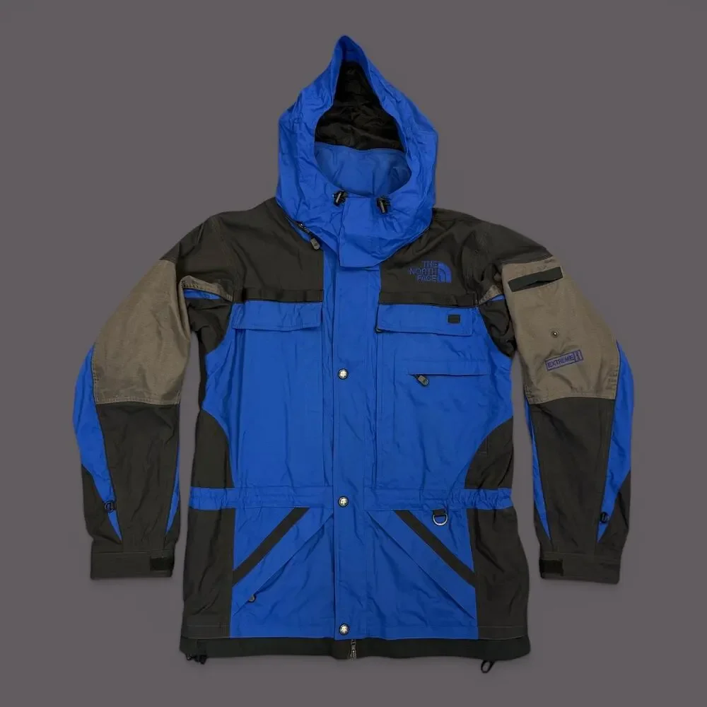 The North Face L men's blue/black EXTREME gear Ski jacket snowboarding vintage